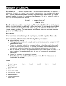 3_SC_Density of a metal Lab