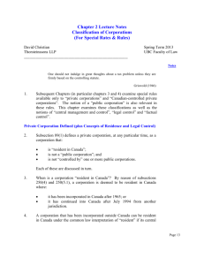 Chapter One – Lecture Notes - Thorsteinssons LLP Tax Lawyers