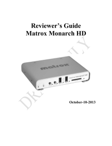 Matrox Monarch HD Reviewer's Guide