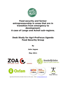 Food security and farmer entrepreneurship in areas