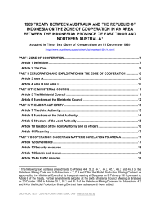 part i zone of cooperation - Centre for International Law