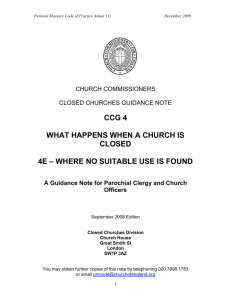 Annex 11i - CCG4E - What happens when a church is closed