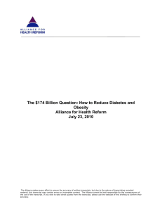 The $174 Billion Question: How to Reduce Diabetes and Obesity