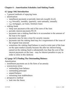 Chapter 6 – Amortization Schedules And Sinking Funds