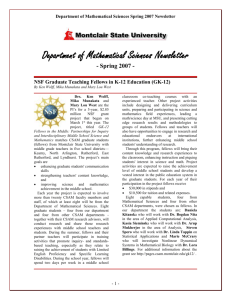 Department of Mathematical Sciences Spring 2007 Newsletter