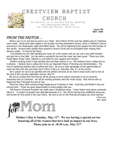 CRESTVIEW BAPTIST CHURCH Issue 106 MAY 2008 FROM THE