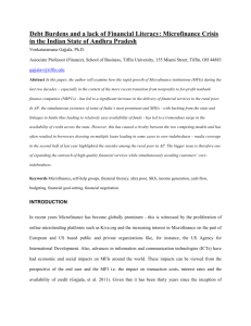 Debt Burdens and a lack of Financial Literacy: Microfinance Crisis in