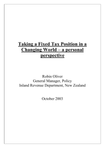 Taking a Fixed Tax Position in a Changing World – a personal