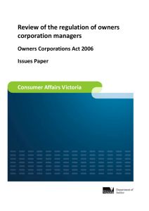 Review of regulation of owners corporation managers