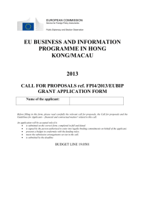 standard grant application form - the European External Action Service