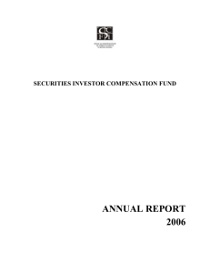 Annual Report of Securities Investor Compensation Fund for 2006