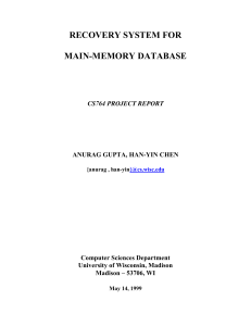 cs764 project report - Pages - University of Wisconsin