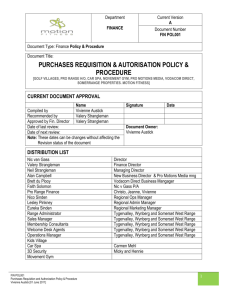 Purchase Requisition & Authorization Policy & Procedure