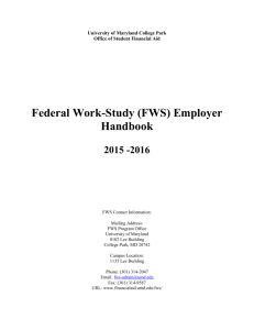 Fws-employer-handbook - The Office of Student Financial Aid