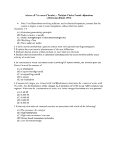 Advanced Placement Chemistry: 1994 Multiple Choice Questions