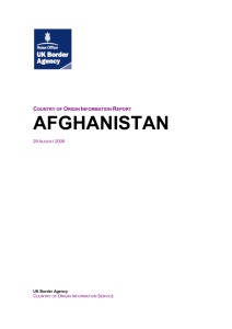 Country of origin information report Afghanistan August 2008