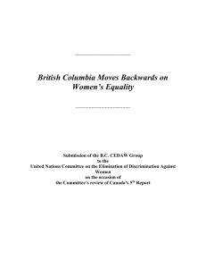 B.C. CEDAW Group's report