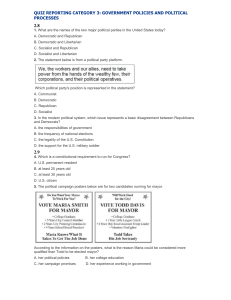 quiz reporting category 3: government policies and political processes