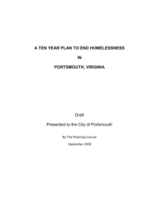 A Ten Year Plan to End Homelessness