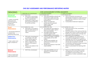 ohs self assessment and performance reporting matrix