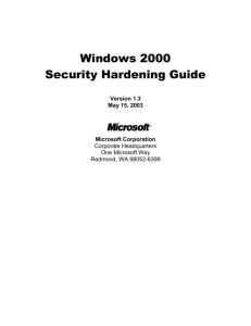 Windows 2000 Security Hardening Guide