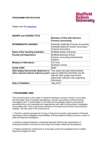 Forensic Accounting BA (Honours) - the Sheffield Hallam University
