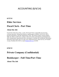 ACCOUNTING (8/4/14) 6/13/14 Elder Services Fiscal Clerk