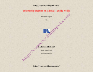 Internship Report on Nishat Textile Mills - VU proxy