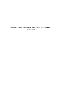 TIMOR-LESTE NATIONAL HIV AND STI STRATEGY