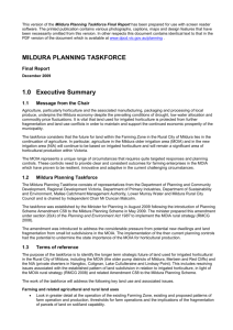 mildura planning taskforce - Department of Transport, Planning and