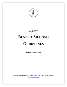 Draft benefit sharing guidelines - National Biodiversity Authority