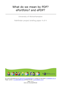 ePDP and ePortfolio - University of Wolverhampton