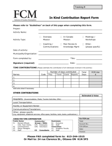 Kind Contribution Report Form