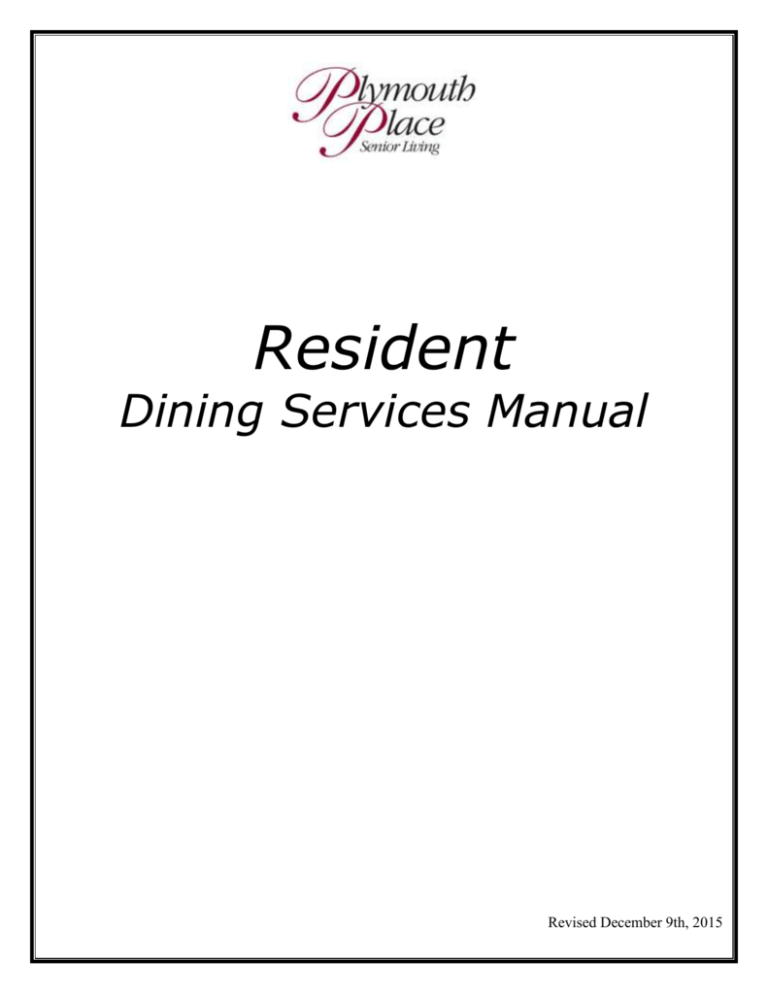 Dining Services Users Manual