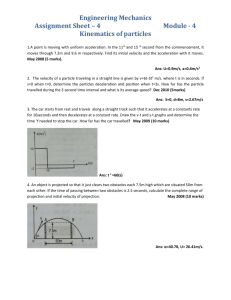 Engineering Mechanics Problem Sheet – 1 Module