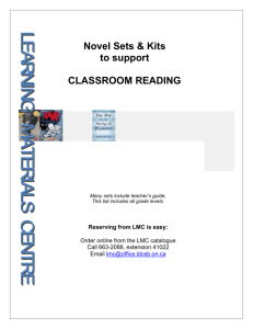 Novel sets and Kits all Grades - London District Catholic School Board