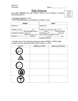 WHMIS and HHPS Safety