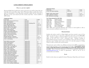 Concurrent Offerings at MHS