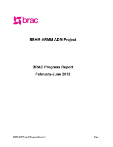 BEAM-ARMM ADM Project BRAC Progress Report February