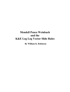 Mendell Penco Weinbach and the K&E Log Log Vector Slide Rules