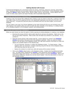 Getting Started with Access