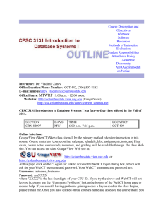 CPSC 3131 - Zanev  - Columbus State University