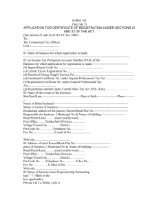 VAT & CST Registration Form