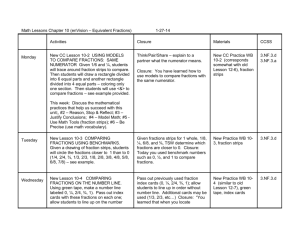 Math Lessons Chapter 10 (enVision – Equivalent Fractions) 1-27