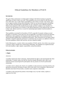 NACS Ethical Guidelines - NACS - Nordic Association for Clinical