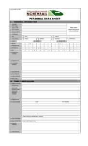 NLRC PDS FORM (July 2009) PERSONAL DATA SHEET I