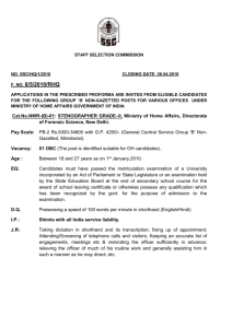 STAFF SELECTION COMMISSION NO. SSC/HQ/1/2010 CLOSING