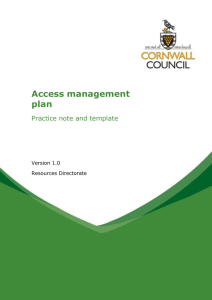 Access management plan - practice note and