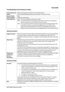 MC1489 Reserves Policy - The Methodist Church of Great Britain