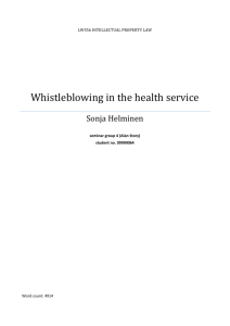 Whistleblowing in the health service